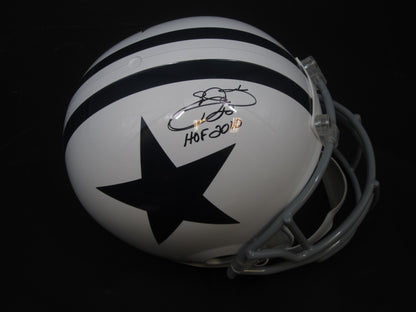 Dallas Cowboys Emmitt Smith Hand Signed Autographed Full-Size Authentic Helmet with HOF 2010 Inscription with PROVA COA