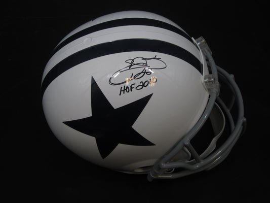 Dallas Cowboys Emmitt Smith Hand Signed Autographed Full-Size Authentic Helmet with HOF 2010 Inscription with PROVA COA