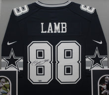 Load image into Gallery viewer, Dallas Cowboys CeeDee Lamb Signed Jersey Framed &amp; Matted with FANATICS Authentic COA