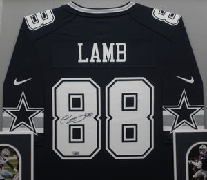 Dallas Cowboys CeeDee Lamb Signed Jersey Framed & Matted with FANATICS Authentic COA