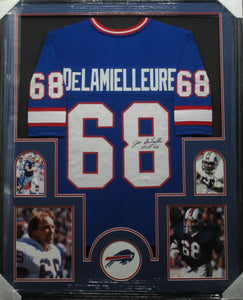 Buffalo Bills Joe DeLamielleure Signed Jersey with HOF 02 Inscription Framed & Matted with JSA COA