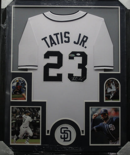 San Diego Padres Fernando Tatis Jr. Hand Signed Autographed Custom White Jersey Framed & Matted with JSA COA