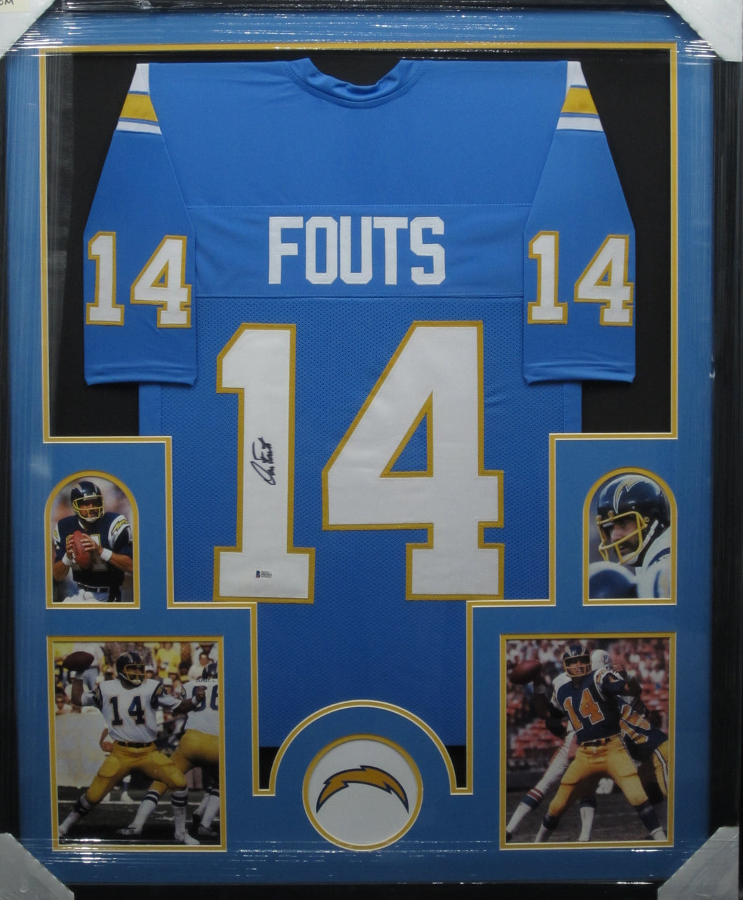 Los Angeles Chargers Dan Fouts Signed Jersey Framed & Matted with BECKETT COA