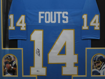 Los Angeles Chargers Dan Fouts Hand Signed Autographed Custom Blue Jersey Framed & Matted with BECKETT COA