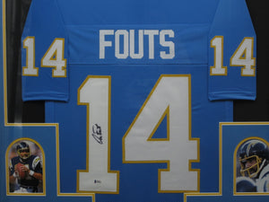 Los Angeles Chargers Dan Fouts Signed Jersey Framed & Matted with BECKETT COA