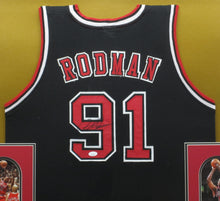 Load image into Gallery viewer, Chicago Bulls Dennis Rodman SIGNED Framed Matted Jersey JSA COA