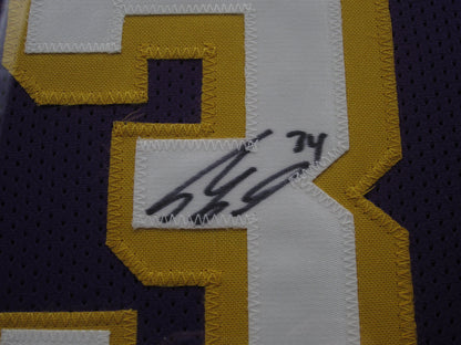 Los Angeles Lakers Shaquille O'Neal Hand Signed Autographed Custom Purple Jersey Framed & Matted with JSA COA