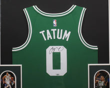 Load image into Gallery viewer, Boston Celtics Jayson Tatum Signed Framed &amp; Matted Jersey with Fanatics COA