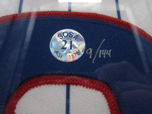 Chicago Cubs Sammy Sosa Signed Jersey with 3X 60 HRS Inscription Framed & Matted with COA