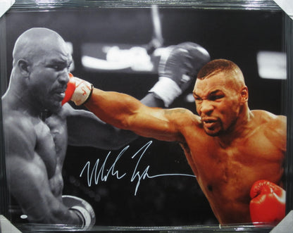 American Boxer Mike Tyson Hand Signed Autographed Large Canvas Framed & Matted with JSA COA