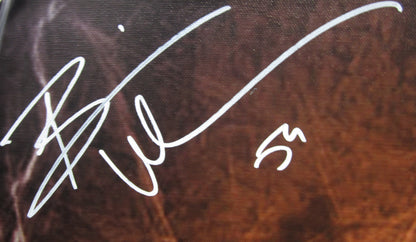 Brian Urlacher Hand Signed Autographed Large NFL Collage Canvas Custom Framed & Matted with JSA COA