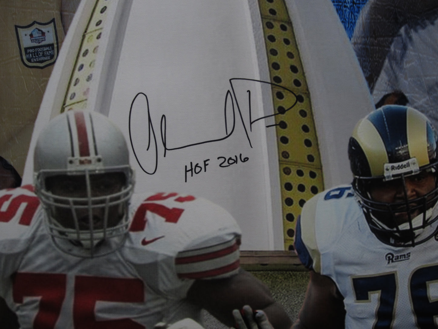 Orlando Pace Hand Signed Autographed Large NFL Collage Canvas Custom Framed & Matted with JSA COA