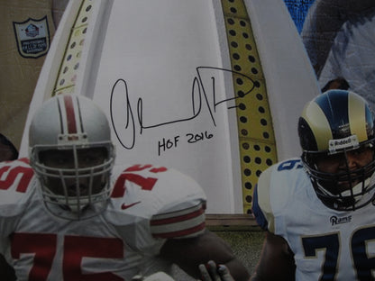 Orlando Pace Hand Signed Autographed Large NFL Collage Canvas Custom Framed & Matted with JSA COA