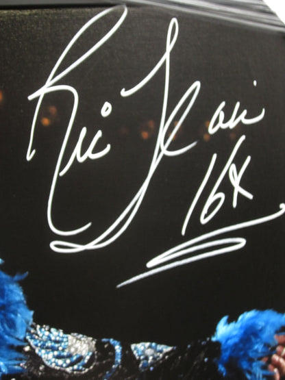 American Professional Wrestler Ric Flair Hand Signed Autographed Large Canvas with 16X Inscription Custom Framed & Matted with JSA COA