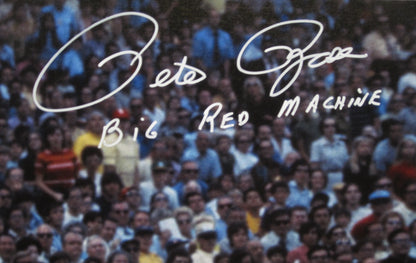 Cincinnati Reds Pete Rose Hand Signed Autographed Large Canvas with BIG RED MACHINE Inscription Framed & Matted with PSA COA