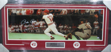 Load image into Gallery viewer, Cincinnati Reds Pete Rose Signed Panoramic Photo with Hit King, 4256, &amp; 17X All Star Inscriptions Framed &amp; Matted with PSA COA