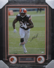 Load image into Gallery viewer, Cleveland Browns Nick Chubb Signed 16x20 Photo Framed &amp; Matted with JSA COA