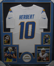 Load image into Gallery viewer, Los Angeles Chargers Justin Herbert Signed Jersey Framed &amp; Matted with FANATICS Authentic COA