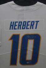 Load image into Gallery viewer, Los Angeles Chargers Justin Herbert Signed Jersey Framed &amp; Matted with FANATICS Authentic COA