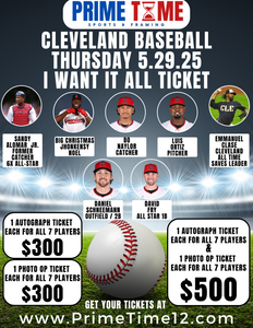 5/29 ALL 7 PHOTO OP TICKETS 1 each for Emmanuel Clase, Jhonkensy Noel, Bo Naylor, Luis Ortiz, Daniel Schneemann, Sandy Alomar Jr., & David Fry