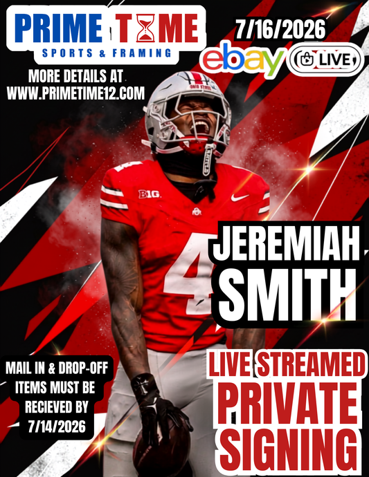 Jeremiah Smith Mail-in or Drop Off Ticket for Private Signing on 1 Item YOU WILL NOT MEET JEREMIAH