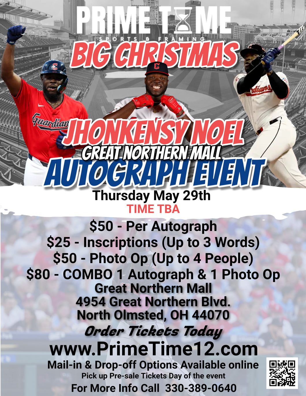 Jhonkensy Noel 5/29/25 at Great Northern Mall Pre-Sale ticket for PHOTO OP to have your photo taken (up to 4 people at once) with the player