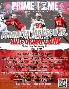 Kenyatta Jackson Jr. The Ohio State Buckeyes National Champion WR 2/8/25 at Great Northern Mall Pre-Sale ticket for PHOTO OP to have your photo taken (up to 4 people at once) with the player