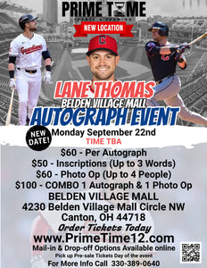 Mail-in or Drop off for Lane Thomas autograph signing on any 1 item