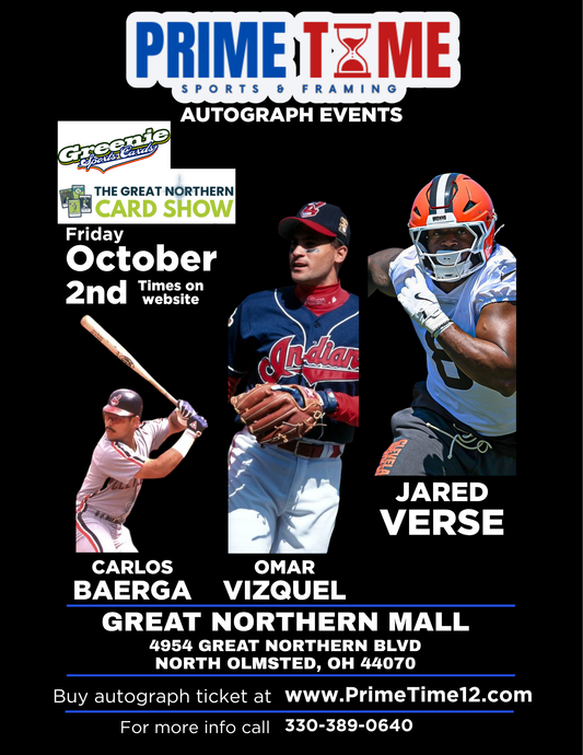 Omar Vizquel Cleveland Baseball Legend 10/2/26 at Great Northern Mall Pre-Sale ticket for autograph signing on any 1 ITEM
