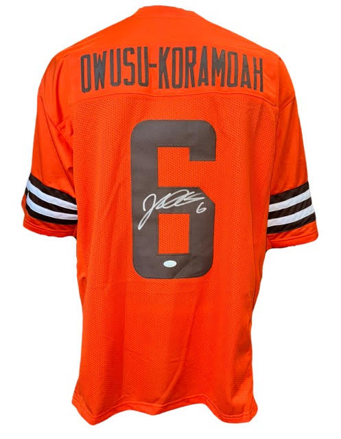 Cleveland Browns Jeremiah Owusu-Koramoah Hand Signed Autographed Custom Orange Jersey with JSA COA