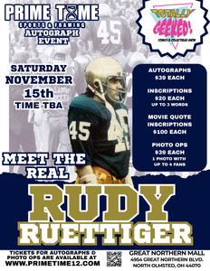 Rudy Ruettiger Pre-Sale LIMITED COMBO GET ANY 1 ITEM SIGNED & PHOTO OP