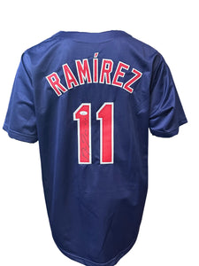 Cleveland Guardians Jose Ramirez Hand Signed Autographed Custom Blue Jersey with JSA COA