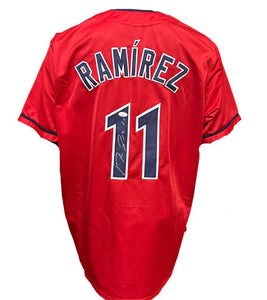 Cleveland Guardians Jose Ramirez Hand Signed Autographed Custom Red Jersey with JSA COA