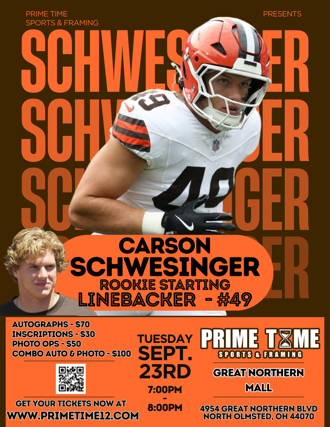 Carson Schwesinger Pre-Sale LIMITED COMBO GET ANY 1 ITEM SIGNED & PHOTO OP