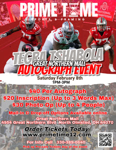 Tegra Tshabola The Ohio State Buckeyes National Champion OL RG 2/8/25 at Great Northern Mall Pre-Sale ticket for PHOTO OP to have your photo taken (up to 4 people at once) with the player