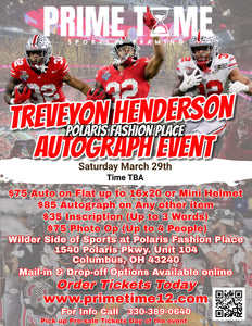 TreVeyon Henderson The Ohio State Buckeyes National Champion RB 3/29/25 at Polaris Fashion Place Pre-Sale ticket for PHOTO OP to have your photo taken (up to 4 people at once) with the player