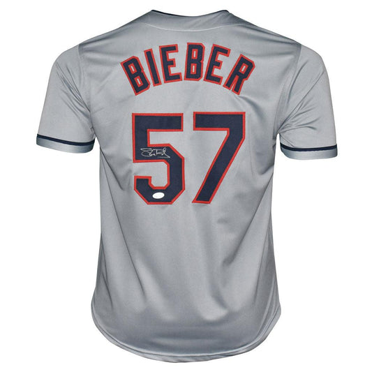 Cleveland Indians Shane Bieber Hand Signed Autographed Gray Jersey JSA COA