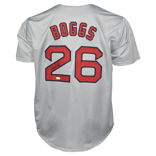 Boston Red Sox Wade Boggs Hand Signed Autographed Custom White Jersey JSA COA