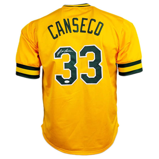 Oakland A’s Jose Canseco Hand Signed Autographed Custom Gold Jersey JSA COA