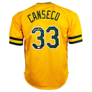 Oakland A’s Jose Canseco Hand Signed Autographed Gold Jersey JSA COA