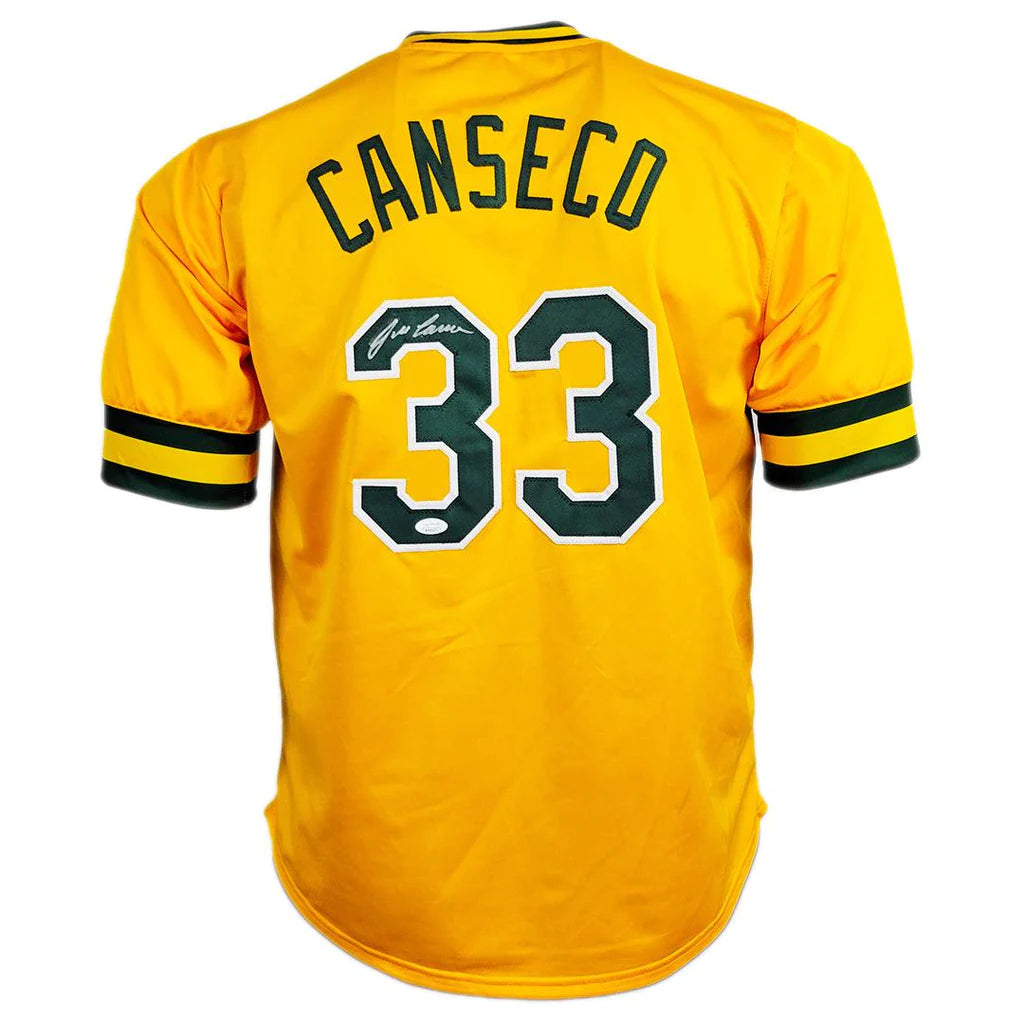 Oakland A’s Jose Canseco Hand Signed Autographed Gold Jersey JSA COA