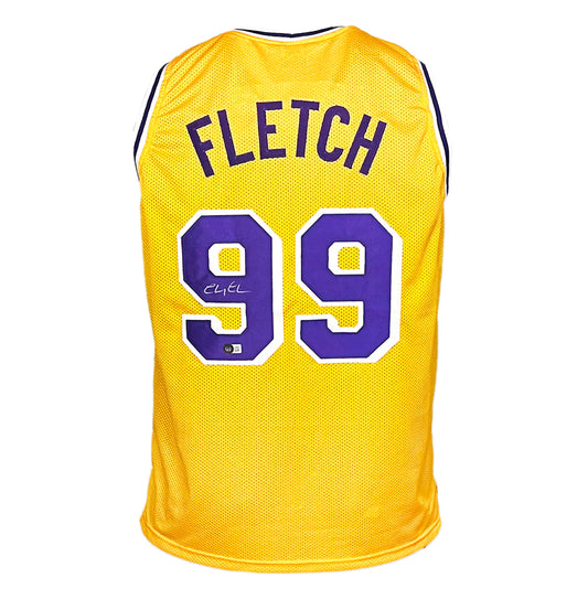 Los Angeles Lakers Chevy Chase Fletch Hand Signed Autographed Custom Gold Jersey Beckett COA
