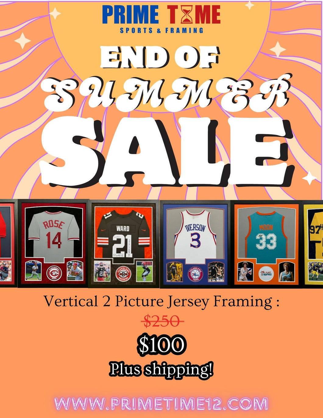 VERTICAL 2 PICTURE JERSEY FRAMING ☆END OF SUMMER SALE☆!!!