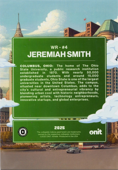 Pre-Sale Jeremiah Smith Hand Signed Autographed Oversized 5x7 Jumbo 2025 Onit City Limits Card