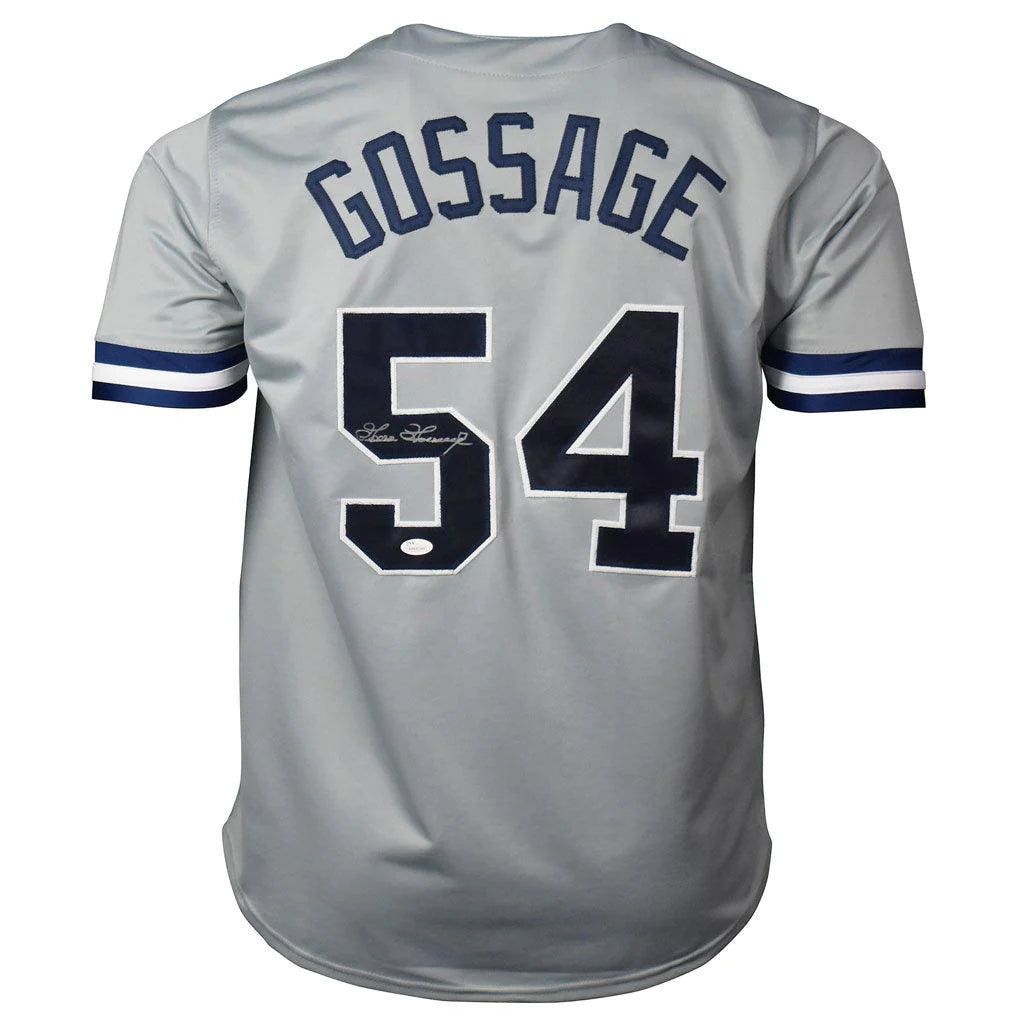 New York Yankees Goose Gossage Hand Signed Autographed Custom Gray Jersey with JSA COA