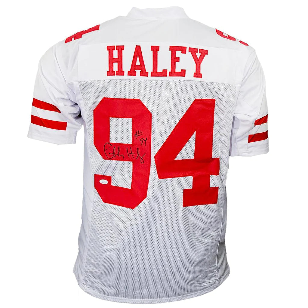 San Francisco 49ers Charles Haley Hand Signed Autographed White Jersey Prime Time Sports Framing