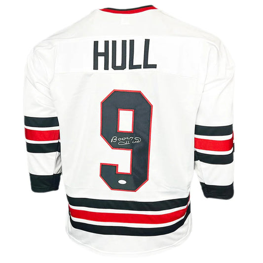 Chicago Blackhawks Bobby Hull Hand Signed Autographed Custom White Jersey JSA COA