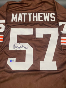 Cleveland Browns Clay Matthews Signed Jersey with TSE COA