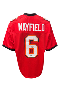 Tampa Bay Buccaneers Baker Mayfield Hand Signed Autographed Custom Red Jersey Beckett COA