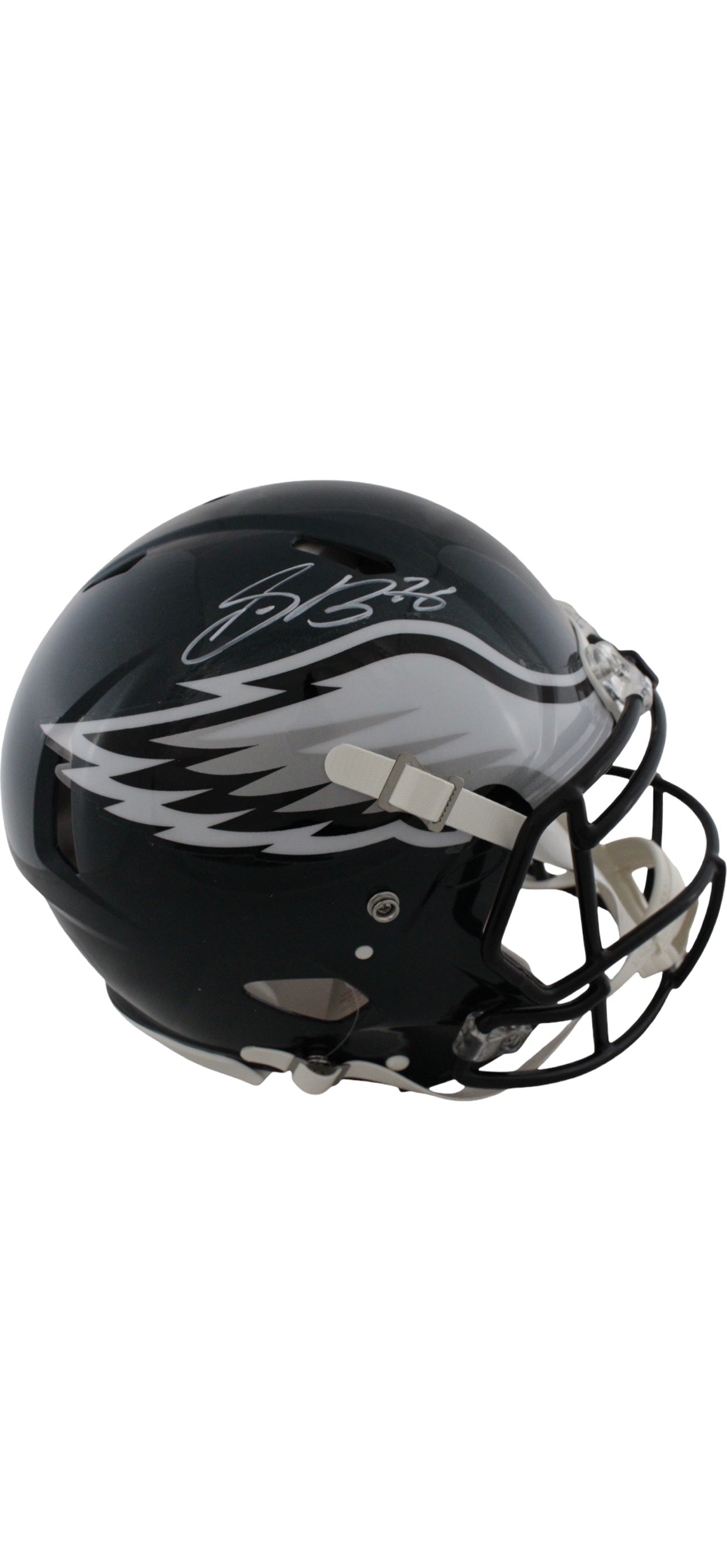 Philadelphia Eagles Saquon Barkley Hand Signed Autographed Full Sized Authentic Green Helmet with Beckett COA